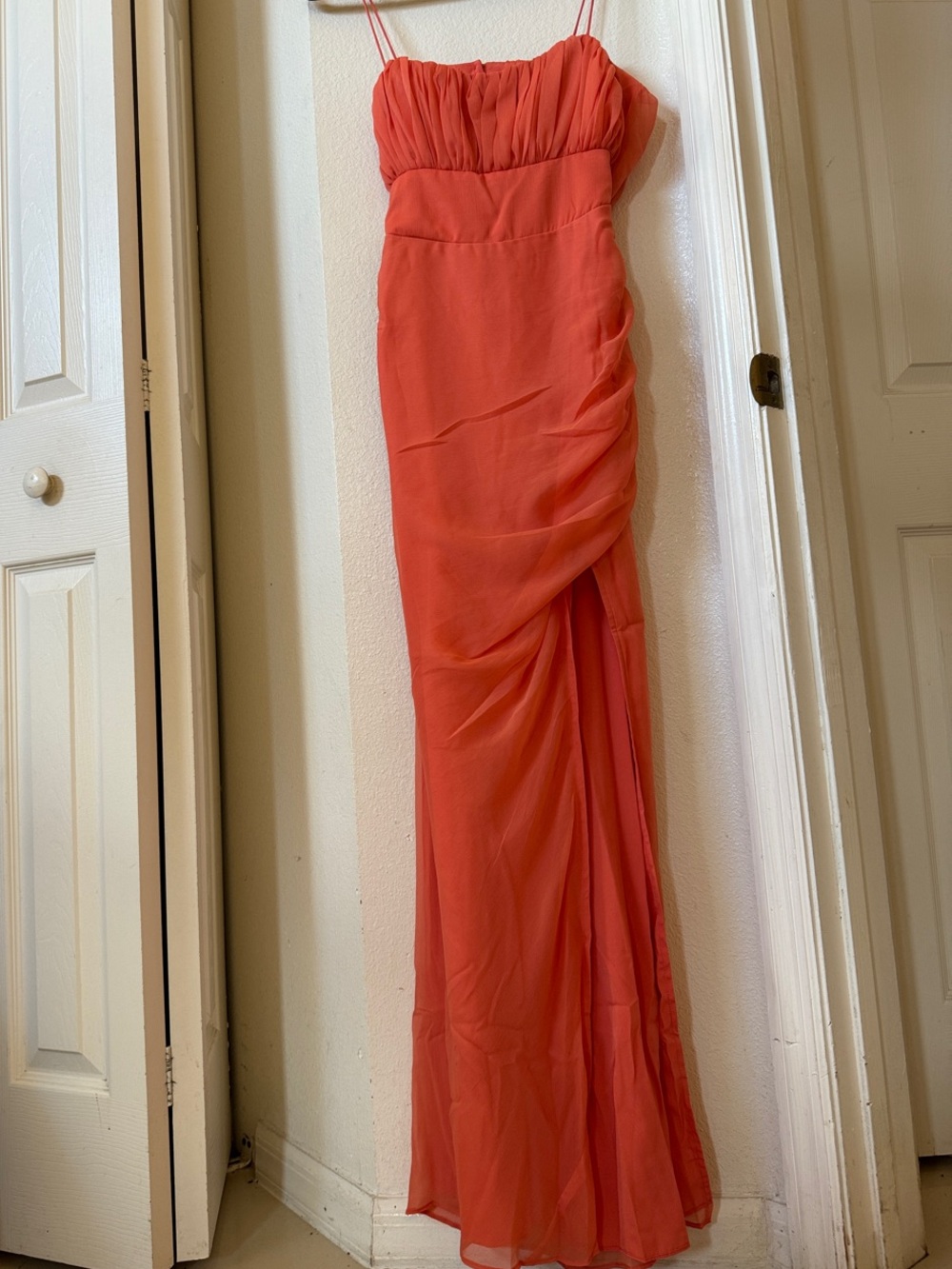 ASOS Coral Spaghetti-Strap Maxi Dress